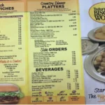 Tudor’s Biscuit World menu with biscuits, breakfast sandwiches, and coffee