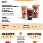 151 Coffee Menu USA Prices 2026 with coffee, energy drinks, teas, smoothies and shakes