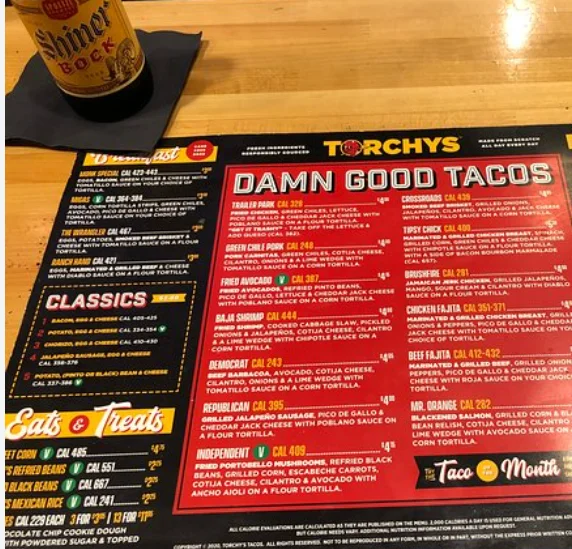 Torchy’s Tacos Menu USA Prices 2026 with tacos, queso, sides, and drinks