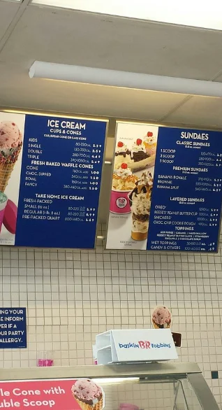 Baskin Robbins Menu USA Prices 2026 with ice cream, sundaes, drinks, and cakes