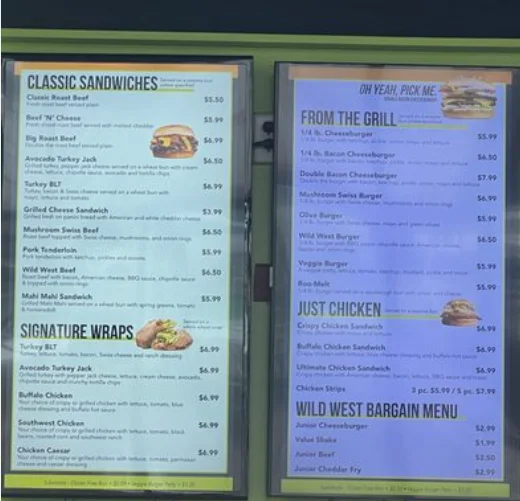 Beef-A-Roo Menu USA Prices