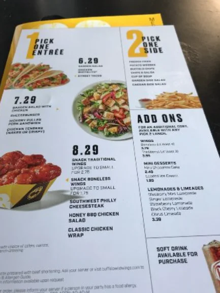 Buffalo Wild Wings Menu USA Prices 2026 with wings, burgers, sauces, sides, and drinks