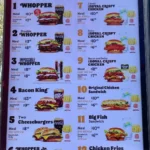 Burger King Menu USA Prices 2026 with Whopper burgers, chicken meals, fries and drinks