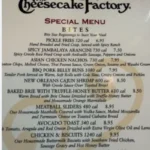 Cheesecake Factory menu USA prices 2026 with popular food and cheesecake selections
