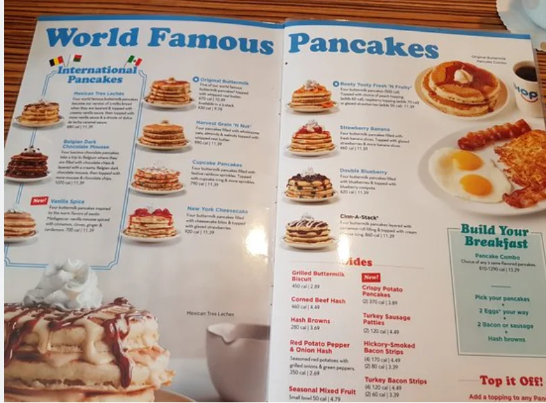 IHOP Menu USA Prices 2026 with pancakes, waffles, French toast and breakfast favorites