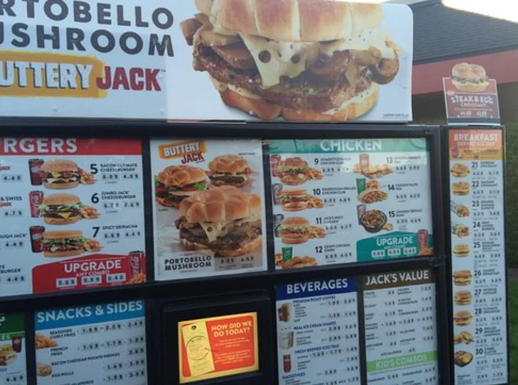 Jack in the Box Menu USA Prices 2026 with burgers, tacos, chicken, breakfast and drinks