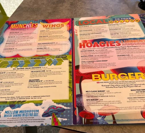 Mellow Mushroom Menu USA Prices 2026 featuring stone-baked