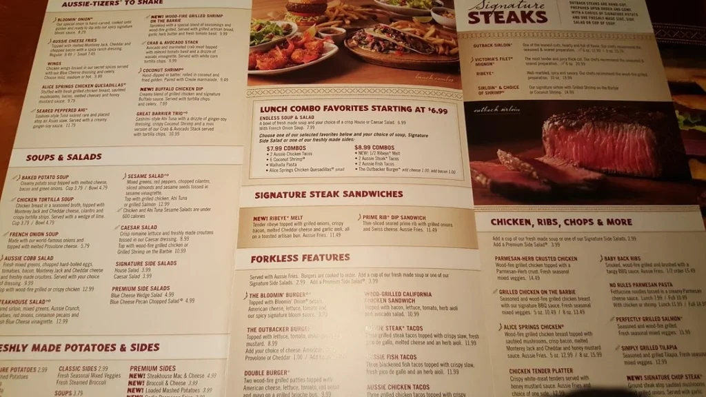 Outback Steakhouse Menu USA Prices 2026