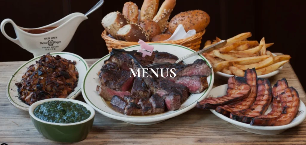 Peter Luger Menu USA Prices 2026 featuring USDA Prime steaks and signature dishes