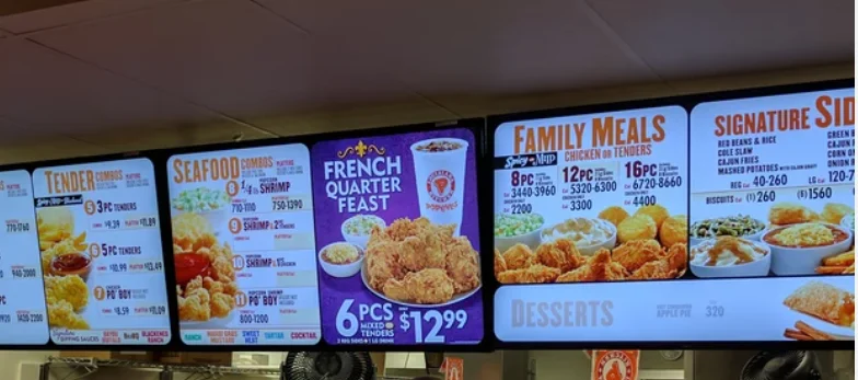 Popeyes Menu USA Prices 2026 with chicken sandwiches, tenders, wings and sides