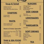 Black Rock Bar & Grill menu with steak, burgers, seafood, and signature Steak on a Stone dining experience
