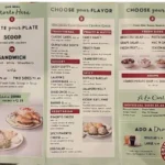 Chicken Salad Chick menu with chicken salad, sandwiches, sides and desserts