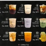 Ding Tea menu and bubble tea drinks in Orlando