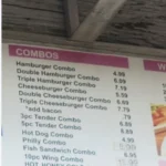 Dixie Queen menu with burgers wings and frozen treats