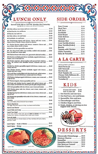 El Patron Mexican restaurant menu and food