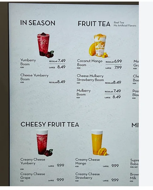 HEYTEA Menu USA 2026 with popular fruit tea, matcha, milk tea, and Cheese Cloud drinks