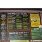 Potbelly menu with sandwiches, salads, soups, cookies and drinks