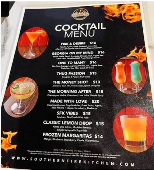 Southern Fire Kitchen Menu USA Prices 2026