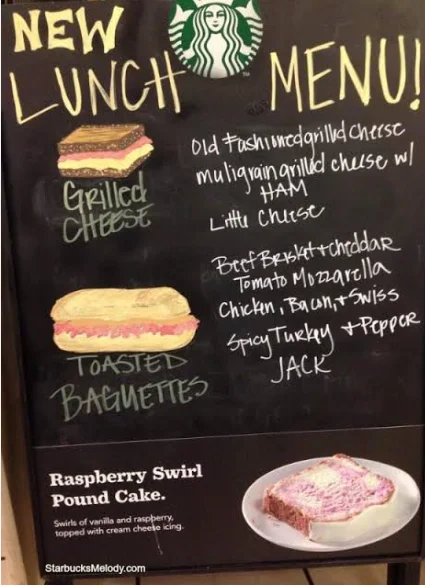 Starbucks Lunch Menu Prices 2026 with sandwiches and protein boxes