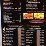 The Juicy Crab menu with seafood combos, crab legs, shrimp, crawfish, and sides