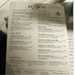 The Kennedy Houston restaurant menu and dining experience