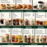 Starbucks treats menu featuring cake pops, chocolate chip cookies, brownies, and bakery desserts