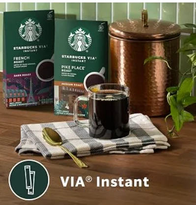 Starbucks VIA Instant coffee varieties and menu prices in 2026