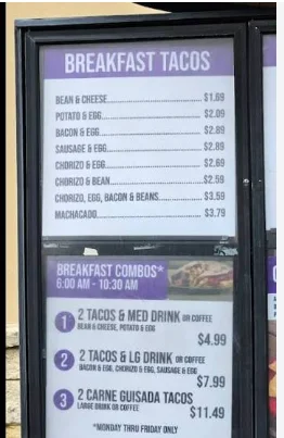 Las Palapas menu with prices featuring Mexican food, tacos, burritos, fajitas, and lunch specials