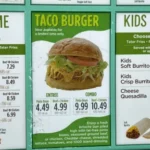 Taco Time menu featuring crisp tacos, burritos, Mexi-Fries, and combo meals
