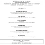 Yard House menu with prices featuring starters, appetizers, nachos, wings, and shareable snacks